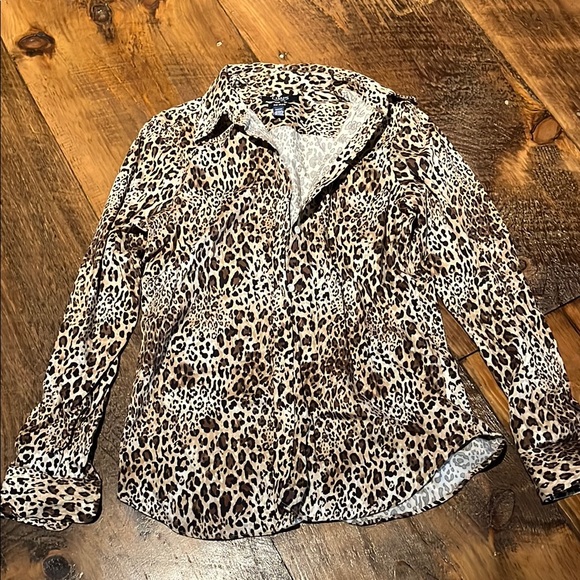 Leopard Print Button-Up Shirt - Picture 1 of 2